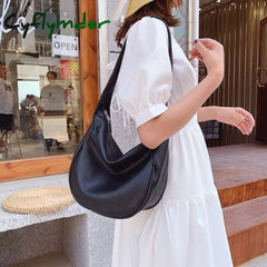 Women Fashion Casual Hobo Bags Black Shoulder Crossbody Bag Female Large Capacity Handbag Woman
