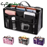 Women Makeup Bag Tote Cosmetic Large Nylon Travel Insert Organizer Handbag Purse Toiletries