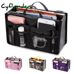 Women Makeup Bag Tote Cosmetic Large Nylon Travel Insert Organizer Handbag Purse Toiletries