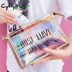 Women Travel Cosmetic Bag Fashion Transparent Zipper Clear Make Up Makeup Case Organizer Storage