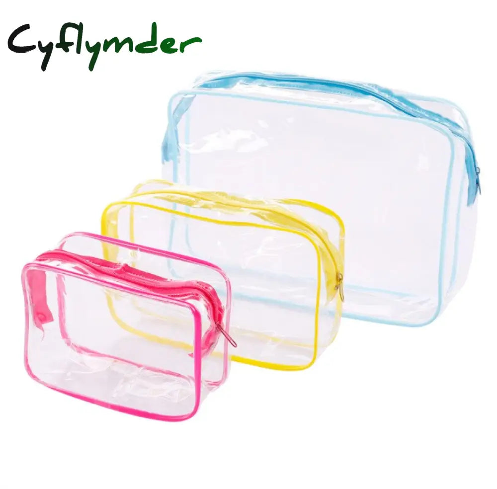 Women’s Cosmetic Bag Pvc Transparent Toilet Bags Travel Cosmetics Toiletry Kit Holder Organizer