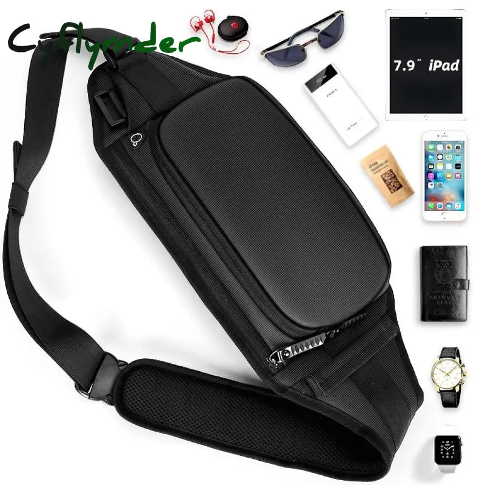 Yiliongdaqi Men’s Sport Shoulder Bagpack Sling Belt Bag Waterproof Pouch Waist Pack For Men