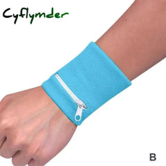 Zipper Wrist Wallet Pouch Band Running Travel Cycling Safe Key Card Sport Bag Cotton Storage 7