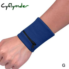 Zipper Wrist Wallet Pouch Band Running Travel Cycling Safe Key Card Sport Bag Cotton Storage 7
