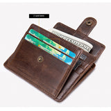 Cyflymder Genuine Leather Wallet For Men Male Vintage Short Small Slim Men's Purse ID Credit Card Holder With Coin Pocket Money Bag