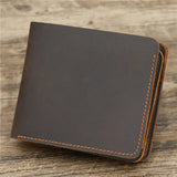 Cyflymder New Arrival Vintage Men's Genuine Leather Wallet Credit Card Holder Small Wallet Money Bag ID Card Case Mini Purse For Male