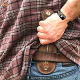 Cyflymder Genuine Leather Coin Purse Men Boston Racket Sap Jacksap Vintage Cowhide Self Defense Multi Function EDC Wallet Waist Money Bag