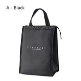 Cyflymder Black Thermal Lunch Bag Portable Cooler Insulated Picnic Bento Tote Travel Fruit Drink Food Fresh Organizer Accessories Supplies