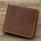 Cyflymder New Arrival Vintage Men's Genuine Leather Wallet Credit Card Holder Small Wallet Money Bag ID Card Case Mini Purse For Male