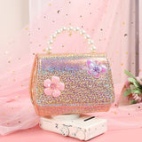 Korean Kids Purses and Handbags Mini Crossbody Cute Girls Pearl Hand Bags Tote Little Girl Small Coin Pouch Party Purse Gift