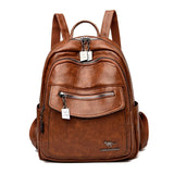Cyflymder Women's Backpack Fashion and Elegant Bag Soft Leather Solid Backpack Zipper Comfortable Bag for Ladies Designer Travel Backpack