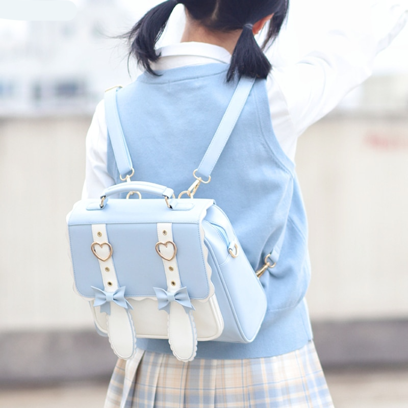Pastel Goth Bear Square Lolita Handbag Purse Kawaii