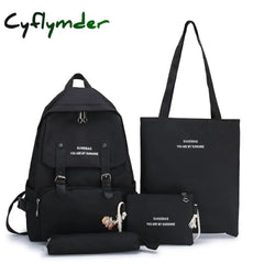 4/5Pcs Sets Canvas School Backpacks For Teenage Girls Harajuku Portfolio To Women’s Bag Set