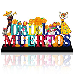 Lanfubeisi Dia De Los Muertos Decorations La Catrina Wooden Table Sign Day of Dead Decorations