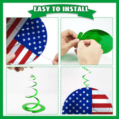 Lanfubeisi 32PCS World Soccer Party Decorations Flag Theme Hanging Swirls Decor 2026 Soccer Party Supplies for Sports Viewing Party, Classroom, Bar, Birthday Decorations