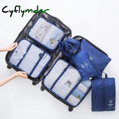 7Pcs/Set Luggage Packing Travel Organizer Clothes Storage Waterproof Bags Mesh Bag In Pouch