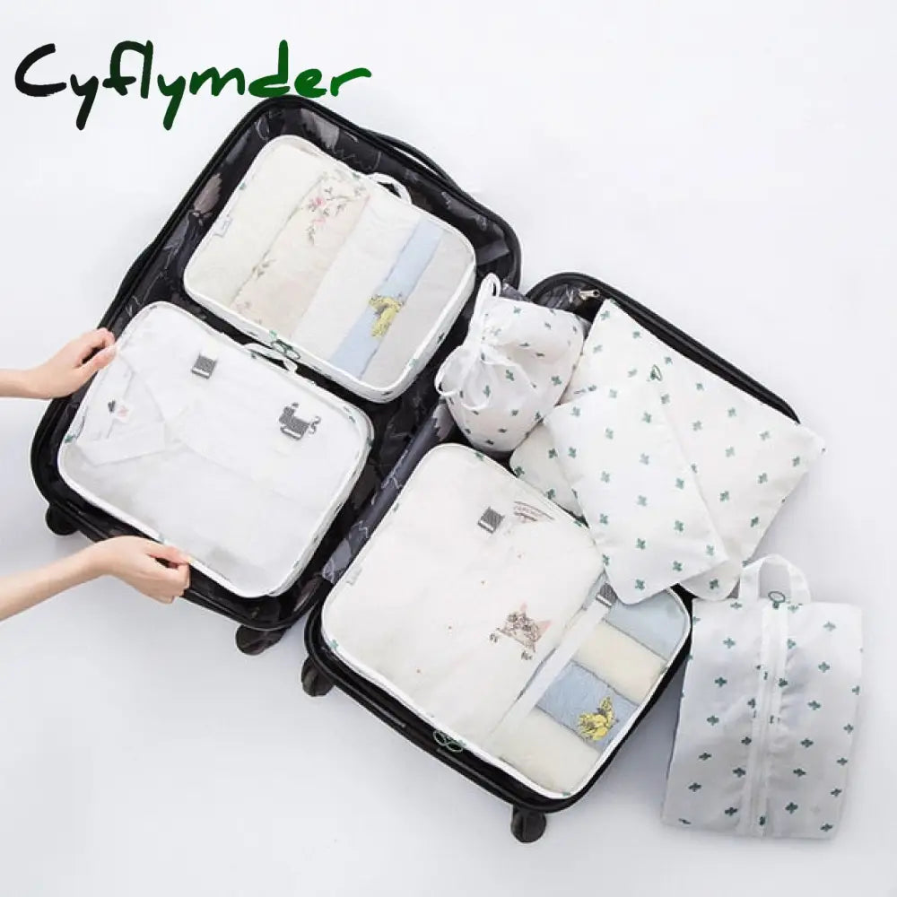 7Pcs/Set Luggage Packing Travel Organizer Clothes Storage Waterproof Bags Mesh Bag In Pouch