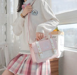 Cyflymder Kawaii Girl Jk Uniform Student Bag Messenger Portable Backpack Japanese Sweet Bowknot Cosplay Gothic Lolita Shoulder Bag Student