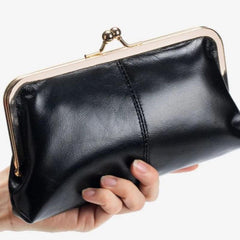 Cyflymder Genuine Leather Women Wallet Long Clip Women Purse Clutch Brand Designer Cow Leather Ladies Wallet Female Phone Purse