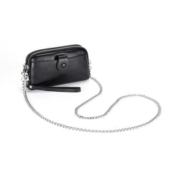 Cyflymder  Genuine Leather Ladies Clutch Purses Long Women Wallet Zipper Wrist Bag Female Coin Purse Mobile Phone Bag chain Crossbody bags