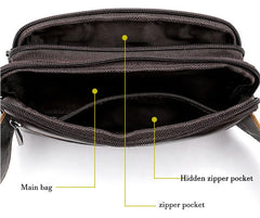 Cyflymder Leather Men Waist Pack Fashion Fanny Pack for Cell Phone Male Crazy Horse Leather Chest Bag Belt Bag Small Shoulder Bag