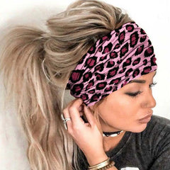 Cyflymder Boho Stretch Headwrap Women Rose Flower Print Headband Elastic Head Wrap Hair Band Bandana Headband Wide Scarf Turban