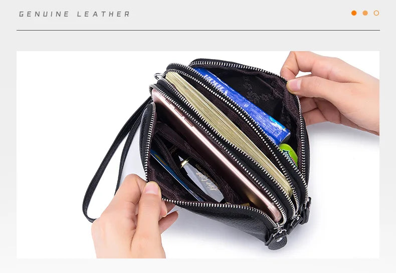Cyflymder  Fashion Long Wallet High Quality genuine leather Clutch Walllet Phone Pocket Casual Organizer Clutches Rfid Purse phone bag red