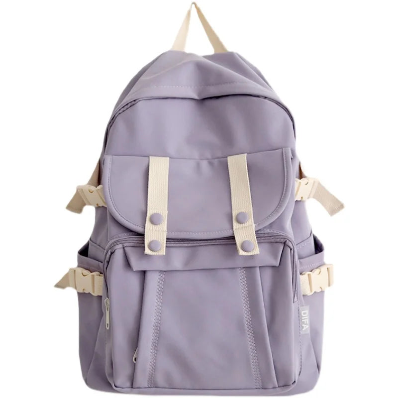 Cyflymder Fashion Solid Color Backpack Women New Waterproof Shoulders School Bags for Teenagers Female College Korean Backpack Ladies