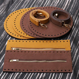 Cyflymder 4pcs/set DIY Handmade Handbag Bag Strap Hardware Package Accessories Round PU Leather Crossbody Bags Strap Fashion Shoulder Bag
