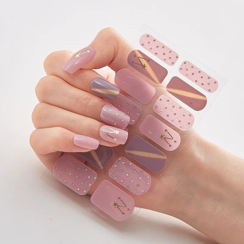 Cyflymder Patterned Nail Stickers Wholesale Supplise Nail Strips for Women Girls Full Beauty High Quality Stickers for Nails