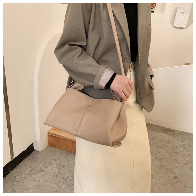 Cyflymder  Women handbag new Brand Trendy Lady Shoulder bags Luxury Totes Soft PU Leather Crossbody Bags bolsas Casual big totes beige