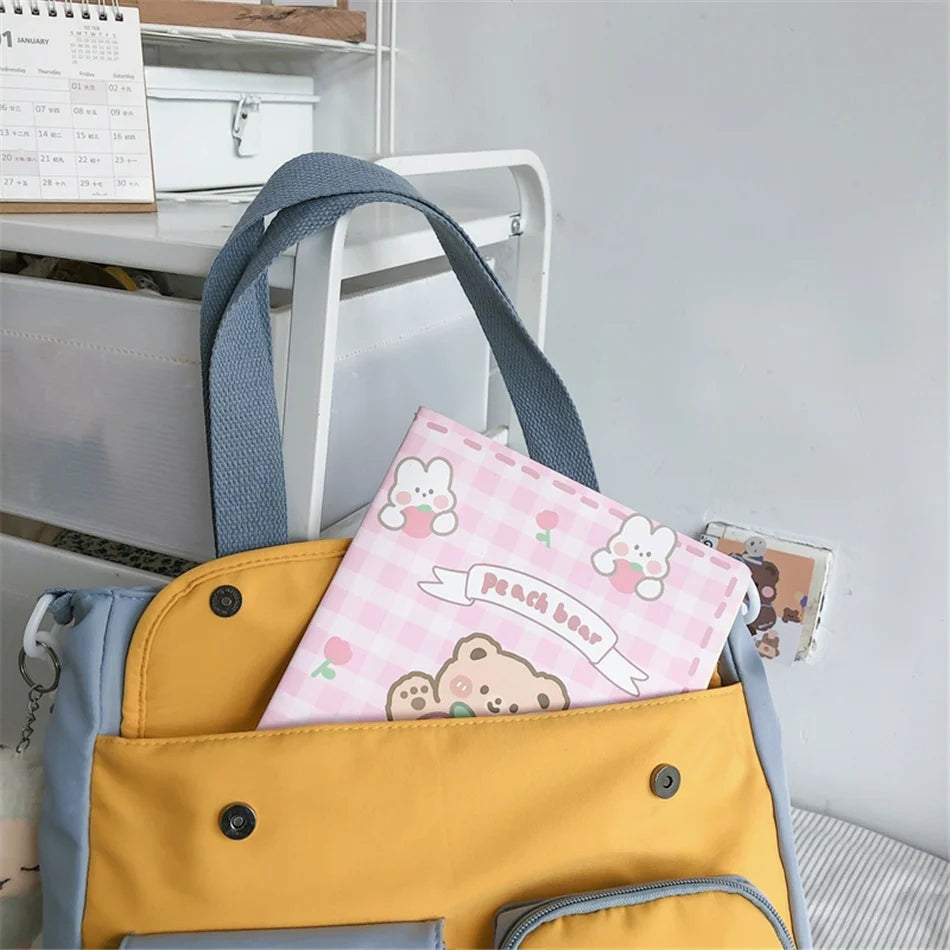 Cyflymder  Large Capacity Tote Bags Trendy Nylon Patchwork Shoulder School Book Bag for Teenage Girls Fashion Student Handbag Crossbody Sac