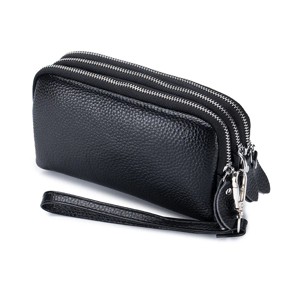 Cyflymder  Fashion Long Wallet High Quality genuine leather Clutch Walllet Phone Pocket Casual Organizer Clutches Rfid Purse phone bag red