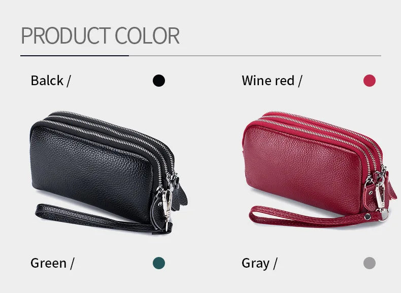 Cyflymder  Fashion Long Wallet High Quality genuine leather Clutch Walllet Phone Pocket Casual Organizer Clutches Rfid Purse phone bag red