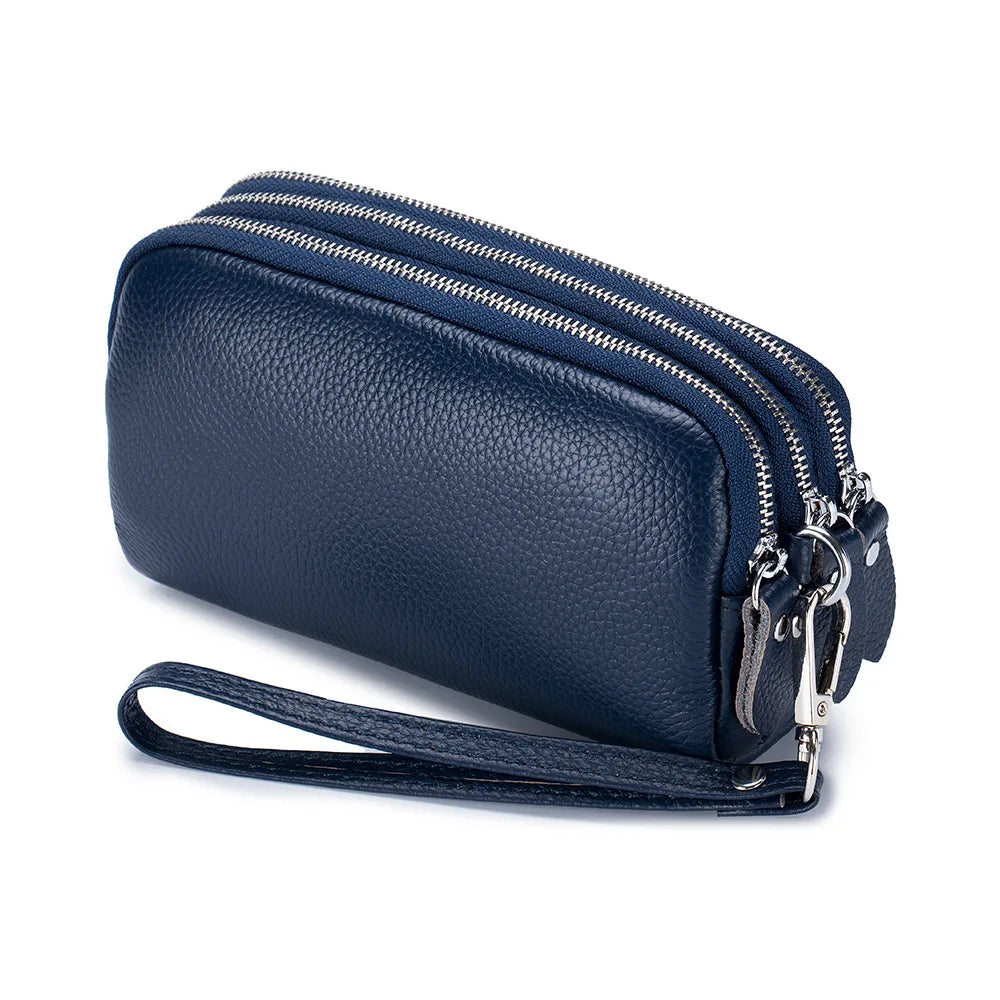Cyflymder  Fashion Long Wallet High Quality genuine leather Clutch Walllet Phone Pocket Casual Organizer Clutches Rfid Purse phone bag red