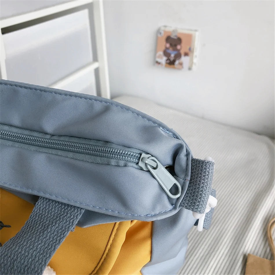 Cyflymder  Large Capacity Tote Bags Trendy Nylon Patchwork Shoulder School Book Bag for Teenage Girls Fashion Student Handbag Crossbody Sac