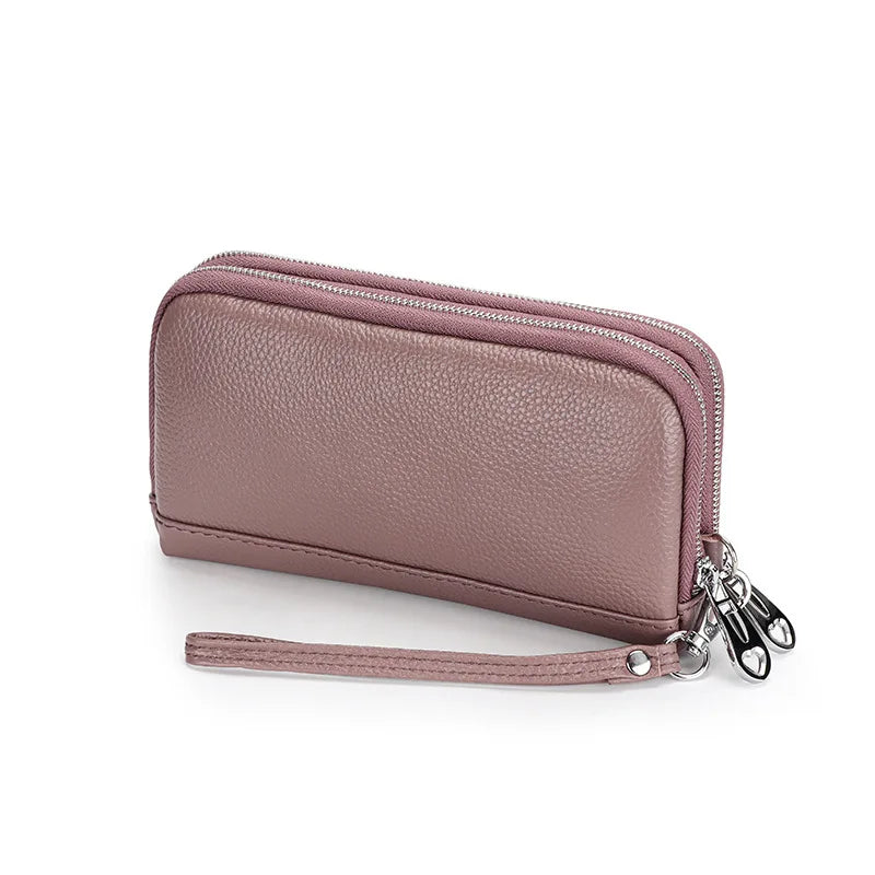 Cyflymder  Brand Genuine Leather Women Wallets Long Zipper Wallet big capacity Ladies Clutch Bag Female Luxury Cowhide Purse Phone Bag