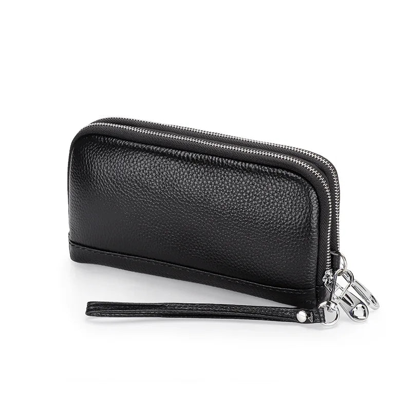Cyflymder  Brand Genuine Leather Women Wallets Long Zipper Wallet big capacity Ladies Clutch Bag Female Luxury Cowhide Purse Phone Bag