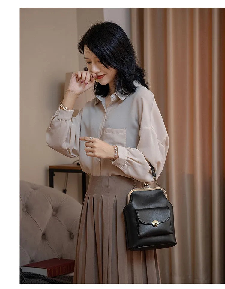 Cyflymder  women shoulder bags Korean style Metal Buckle clip Ladies Handbags PU Leather lady Sling bag female Crossbody Bag purses