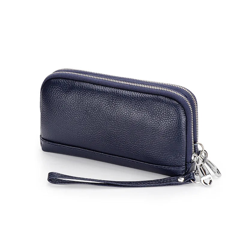 Cyflymder  Brand Genuine Leather Women Wallets Long Zipper Wallet big capacity Ladies Clutch Bag Female Luxury Cowhide Purse Phone Bag