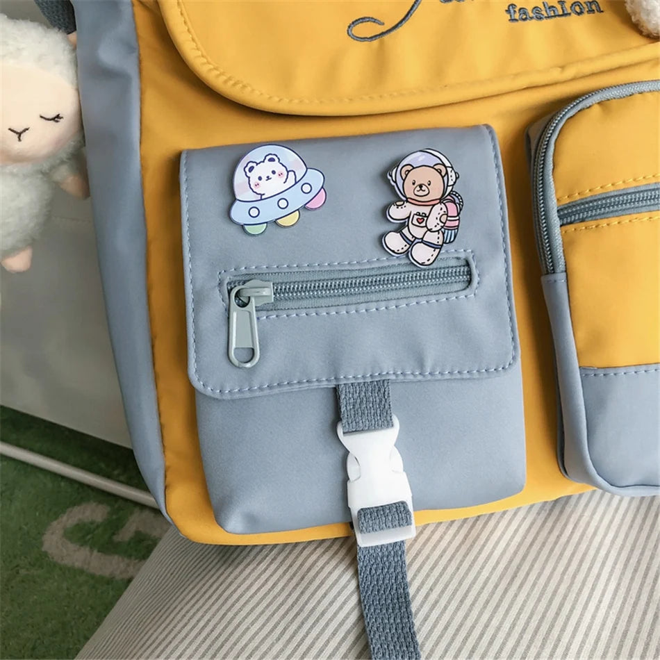 Cyflymder  Large Capacity Tote Bags Trendy Nylon Patchwork Shoulder School Book Bag for Teenage Girls Fashion Student Handbag Crossbody Sac