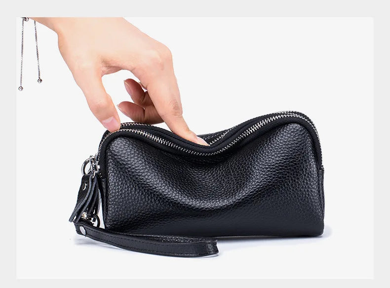 Cyflymder  Fashion Long Wallet High Quality genuine leather Clutch Walllet Phone Pocket Casual Organizer Clutches Rfid Purse phone bag red