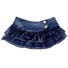 Cyflymder  Denim Micro Mini Skirts Crotch Thong Detail Jeans  Sexy Tight For Female Temptation Disco/Pole Dance Hotpants Clubwear