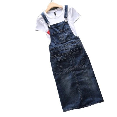 Cyflymder  Spring Summer Denim Women's Dress  Loose Spaghetti Strap Dress Large size Jeans Vintage Casual Female Dress Overalls S-5XL