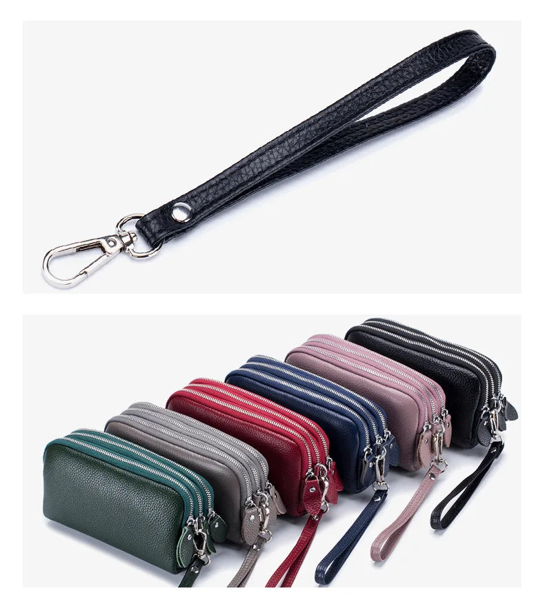 Cyflymder  Fashion Long Wallet High Quality genuine leather Clutch Walllet Phone Pocket Casual Organizer Clutches Rfid Purse phone bag red