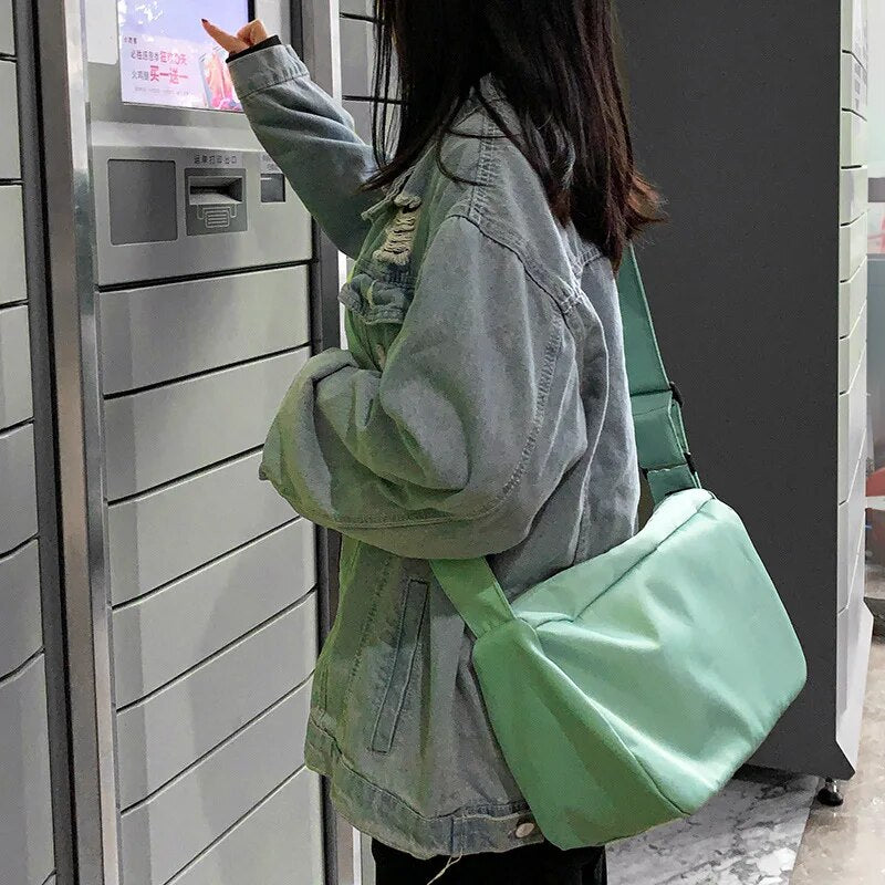 Cyflymder Korean Canvas Crossbody Bag for Women Nylon Waterproof Female Handbags Girl Student Shoulder Messenger Book Bag Satchels