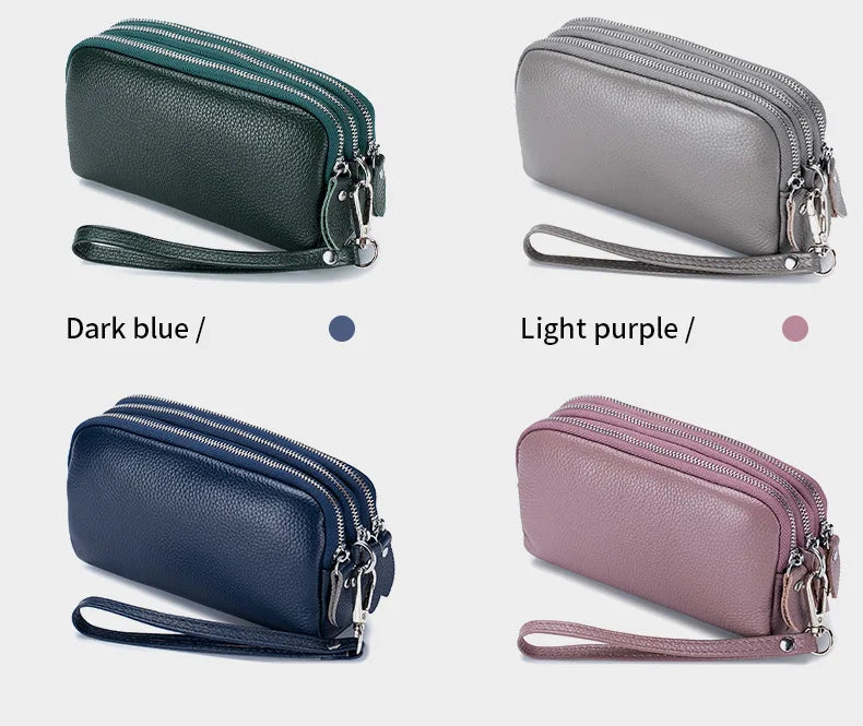 Cyflymder  Fashion Long Wallet High Quality genuine leather Clutch Walllet Phone Pocket Casual Organizer Clutches Rfid Purse phone bag red
