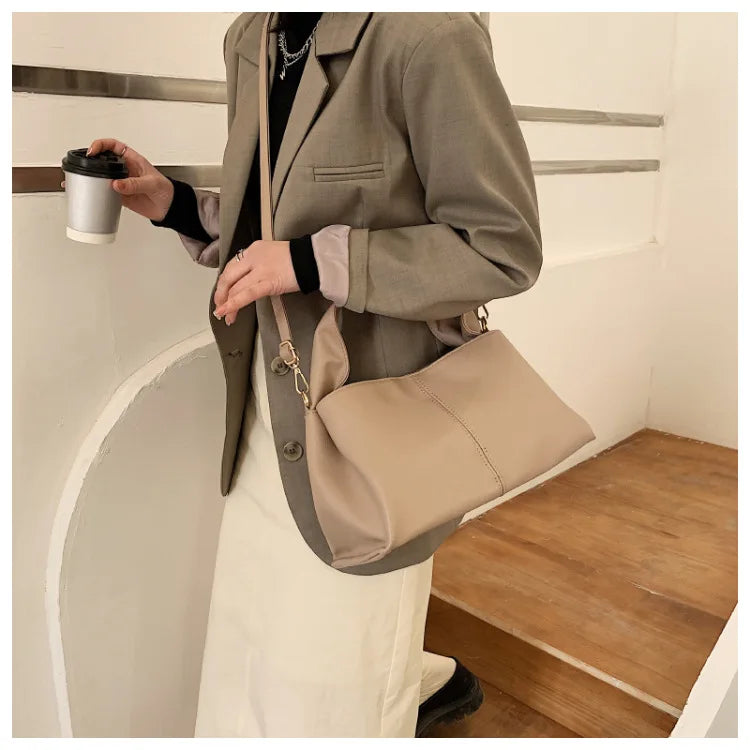 Cyflymder  Women handbag new Brand Trendy Lady Shoulder bags Luxury Totes Soft PU Leather Crossbody Bags bolsas Casual big totes beige