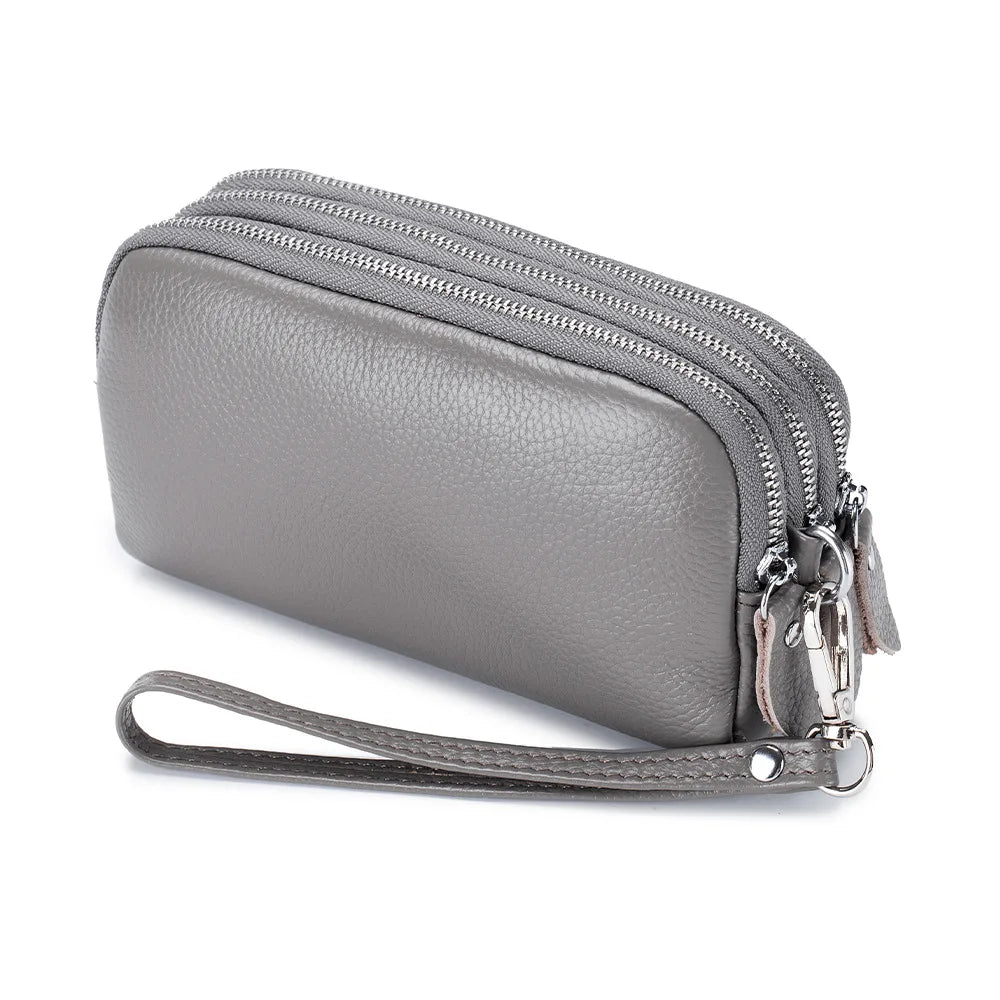 Cyflymder  Fashion Long Wallet High Quality genuine leather Clutch Walllet Phone Pocket Casual Organizer Clutches Rfid Purse phone bag red