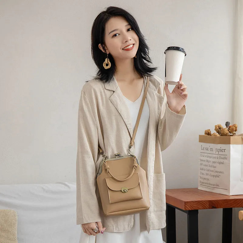 Cyflymder  women shoulder bags Korean style Metal Buckle clip Ladies Handbags PU Leather lady Sling bag female Crossbody Bag purses